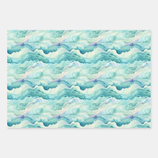 Kust levendige gift wrap papier set van 3 inpakpapier vel (Voorkant 3)