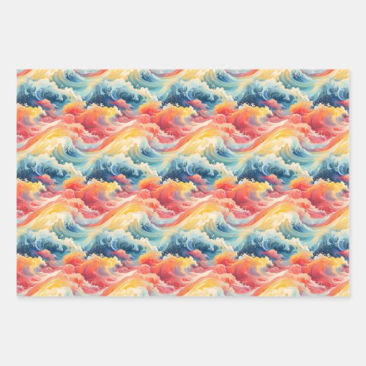 Kust levendige gift wrap papier set van 3 inpakpapier vel (Voorkant 2)