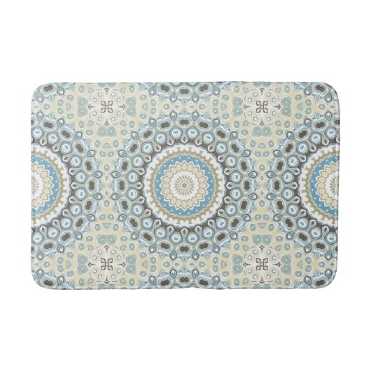 Kust Mandala in zand, blauw en drijfhout tonen Badmat (Voorkant)