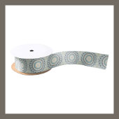 Kust Mandala in zand, blauw en drijfhout tonen Satijnen Lint