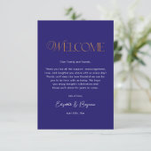 Kust Marine Blauw Goud Bedankt Card Wedding (Staand voorkant)