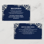 kust marine blauw nautische bruiloft receptie informatiekaartje (Voorkant / Achterkant)