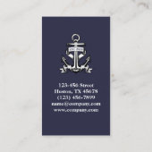 Kust Marine Blauwe Jacht Boot Schip Anker Nautisch Visitekaartje (Achterkant)