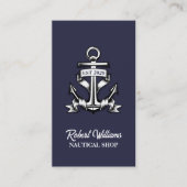 Kust Marine Blauwe Jacht Boot Schip Anker Nautisch Visitekaartje (Voorkant)