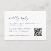 Kust Marine & Witte Huwelijk QR Code RSVP Kaartje (Voorkant)