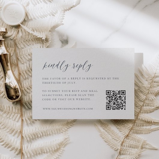 Kust Marine & Witte Huwelijk QR Code RSVP Kaartje