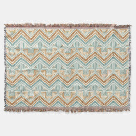 Kust Maze Waterverf Aqua & Terracotta Deken