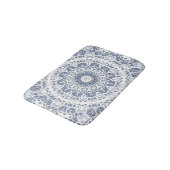 Kust Mediterraan Stof Blauw Bloemmotief Mandala Badmat (Gekanteld)