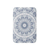 Kust Mediterraan Stof Blauw Bloemmotief Mandala Badmat (Voorkant Verticaal)
