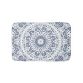 Kust Mediterraan Stof Blauw Bloemmotief Mandala Badmat (Voorkant)
