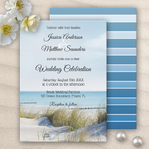 Kust met Dunes Beach Wedding Invitation Kaart
