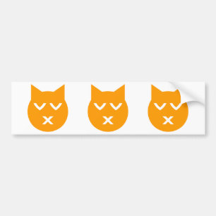Kust met gesloten Eyes Emoji Cat Bumpersticker