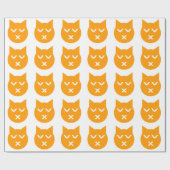 Kust met gesloten Eyes Emoji Cat Cadeaupapier (Vlak)