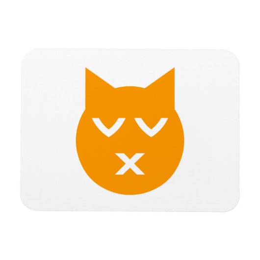 Kust met gesloten Eyes Emoji Cat Magneet (Horizontaal)