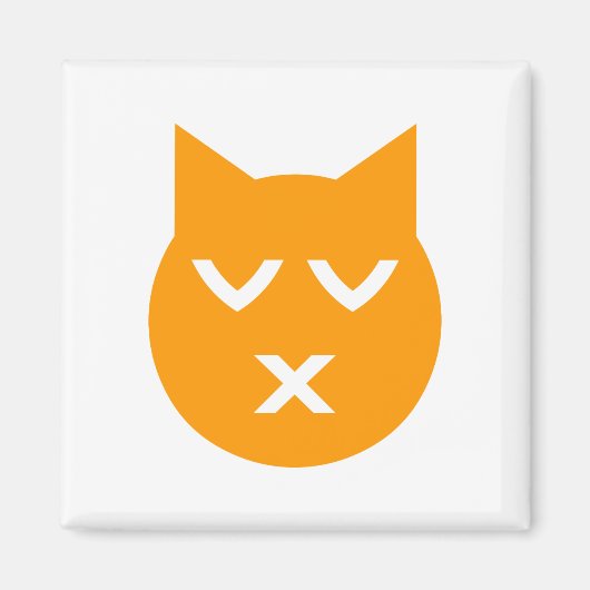 Kust met gesloten Eyes Emoji Cat Magneet (Voorkant)