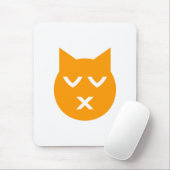 Kust met gesloten Eyes Emoji Cat Muismat (Met muis)