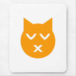 Kust met gesloten Eyes Emoji Cat Muismat