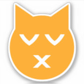 Kust met gesloten Eyes Emoji Cat Sticker (Voorkant)