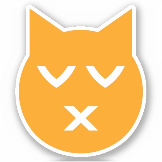 Kust met gesloten Eyes Emoji Cat Sticker (Voorkant)