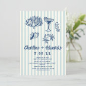 Kust met handschrift  Retro trouwkaart Kaart (Staand voorkant)