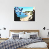 Kust met strand en hotels. Digitale kunst, schilde Canvas Afdruk (Insitu (Slaapkamer))