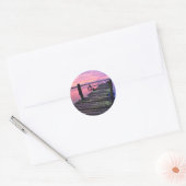 Kust met zonsondergang ronde sticker (Envelop)