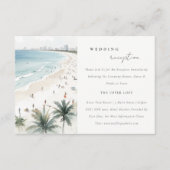 Kust Miami Beach Palm Tree Bruiloft Receptie Informatiekaartje (Voorkant)