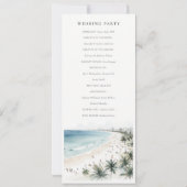 Kust Miami Beach Palm Tree Trouwprogramma Kaart (Achterkant)