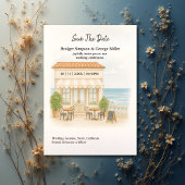 Kust Middellandse Zee Ocean Wedding Save the Date Kaart