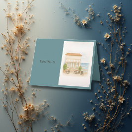 Kust Middellandse Zee Trouwtafel nummers Bedankkaart