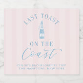 Kust Modern Bachelorette Party Papieren servetten Sparkling Wijnetiket (Enkel label)