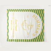 Kust Modern Tropisch Retro Bachelorette geel Wandkleed (Voorkant (horizontaal))