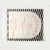 Kust Modern Tropisch Roze Retro Bachelorette Wandkleed (Voorkant (horizontaal))