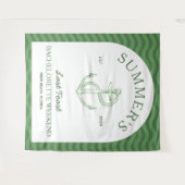 Kust Moderne Tropische Groene Retro Bachelorette Wandkleed (Voorkant (horizontaal))