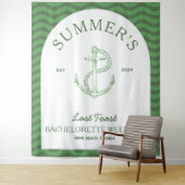 Kust Moderne Tropische Groene Retro Bachelorette Wandkleed (In situ)