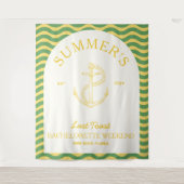 Kust Moderne Tropische Retro Bachelorette geel Wandkleed (Voorkant)