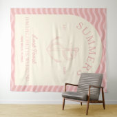 Kust Moderne Tropische Roze Retro Bachelorette Wandkleed (In Situ (horizontaal))