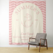 Kust Moderne Tropische Roze Retro Bachelorette Wandkleed (In situ)