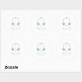 Kust Monogram Crest Trouw Ronde Sticker (Vel)