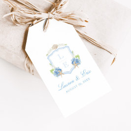 Kust Monogram Crest Trouwdag Cadeaulabel