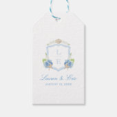 Kust Monogram Crest Trouwdag Cadeaulabel (Voorkant)