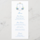 Kust Monogram Crest Trouwdag Menu (Voorkant)