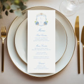 Kust Monogram Crest Trouwdag Menu