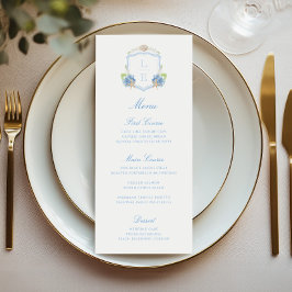 Kust Monogram Crest Trouwdag Menu