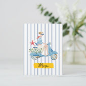 Kust Motorscooter Briefkaart (Staand voorkant)