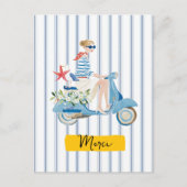 Kust Motorscooter Briefkaart (Voorkant)
