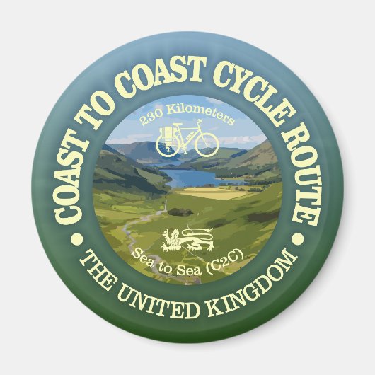 Kust naar Kust "C2C" (fietsen c) Magneet (Voorkant)