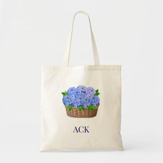 Kust Nantucket Hydrangea Monogram Tote Tas (Voorkant)