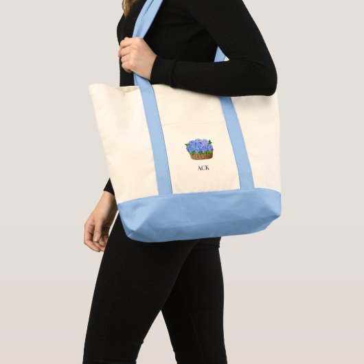 Kust Nantucket Hydrangea Monogram Tote Tas (Voorkant (product))
