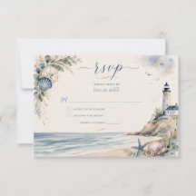 Kust Nantucket Vuurtoren Strand Bruiloft RSVP